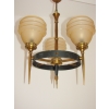 Lampa vintage z żebrowanymi szklanymi kloszami
